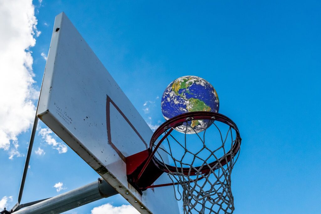 basketball, chest, ball, planet, game, earth, sport, sky, blue, stay, blue sky, dashboard, nba, wrap, network, equipment, throw, nature, scored